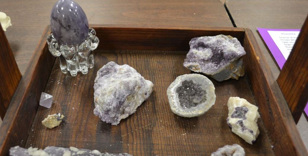 Sandy and Rich brought a interesting combination of lapidary and mineral specimens including a geode.