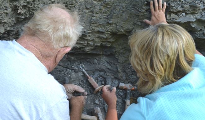 Bill and Donna have each found a pyrite nodule.