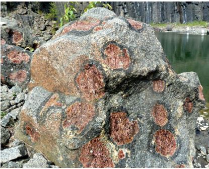 The large almandine garnets at Gore Mountain are examples of high grade metamorphic garnets.