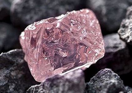 Many of the best and largest pink diamonds have been found in the Argyle Diamond Mine in the Kimberley region of Western Australia.  The 12.76 carat raw pink diamond shown here was found in 2015 and have been named the Argyle Pink Jubilee.  It rivals the best and largest pink diamonds ever found.  (Photo from Amazing Geology webpage)