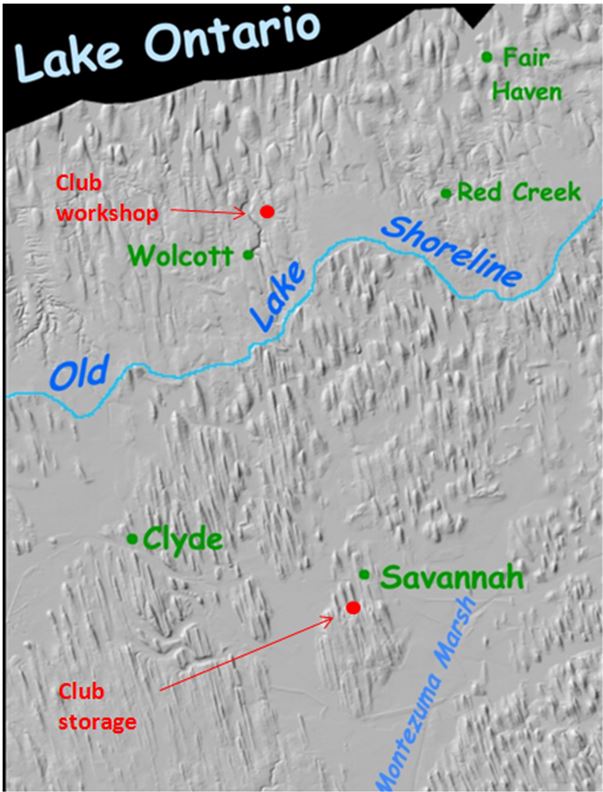 If you are bored, you can try to count the drumlins in this portion of Wayne County. Our area is so well known for its drumlin fields (often called swarms) that this shaded relief image map (sans the location of the WCGMC sites!) appears as the type example the Wikipedia drumlin entry. I wonder how many of our club members have their homes on this map?